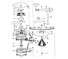 Kenmore 587718601 motor, heater, and spray arm details diagram