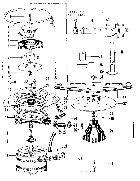 Motor, heater, and spray arm details