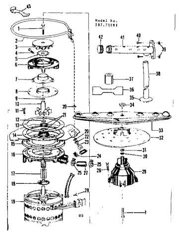 Motor, heater, and spray arm details
