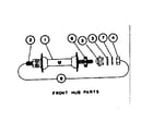 Sears 50245683 parts list for front hub parts diagram