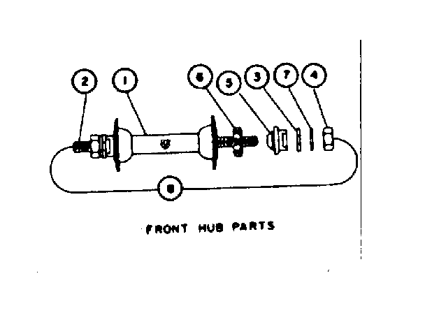 Parts list for front hub parts