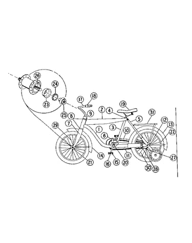 16 inch bicycle with removable tank & coaster brake