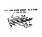 Kenmore 14384540 cast iron grate basket diagram