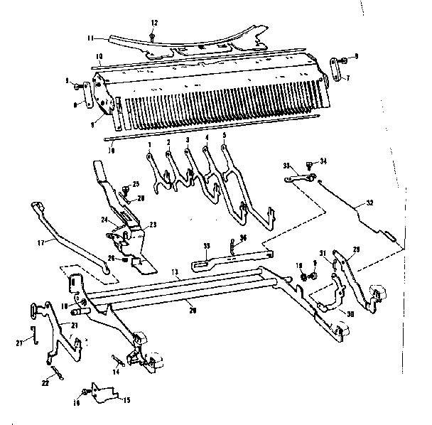 Sub-frame. shift/shift lock. margin release. back space