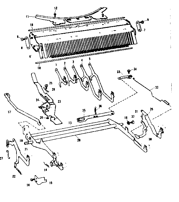 Sub-frame, shift/shift lock, margin release, back space