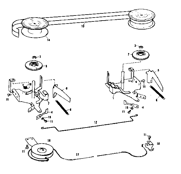 Ribbon feed, spring drum
