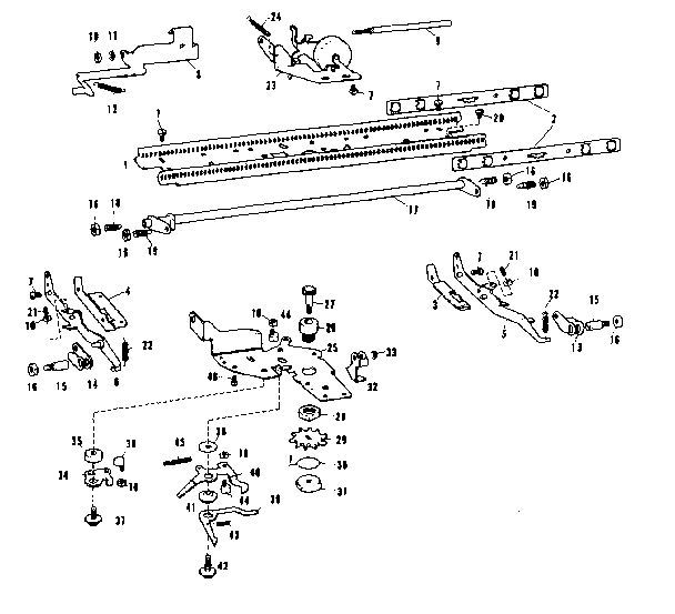 Carriage rail, warning bell, escapement