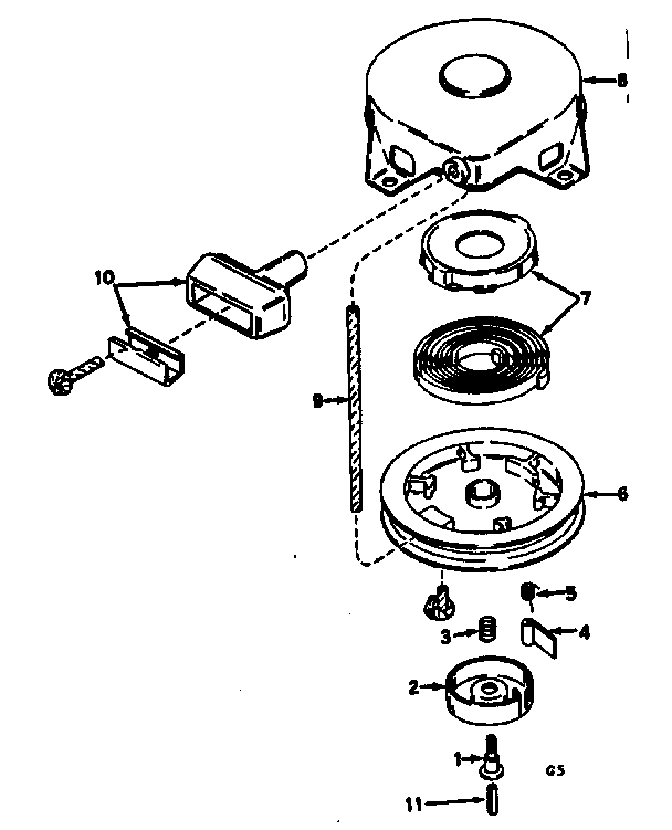 Rewinder starter assembly no. 590420