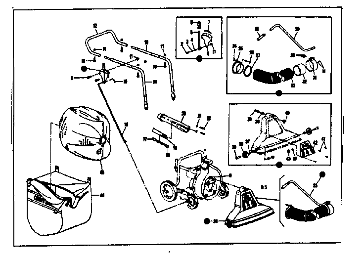 HANDLE AND BAG ASSEMBLY