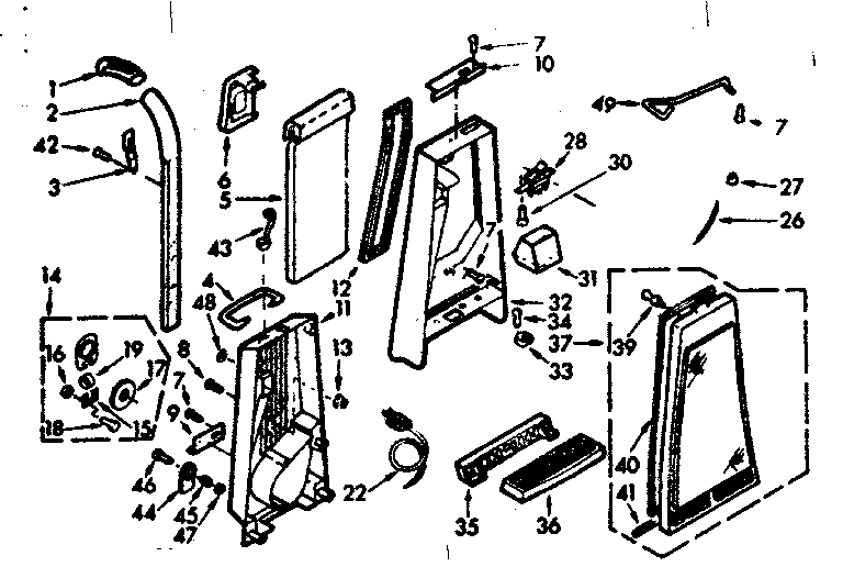 Handle and bag housing