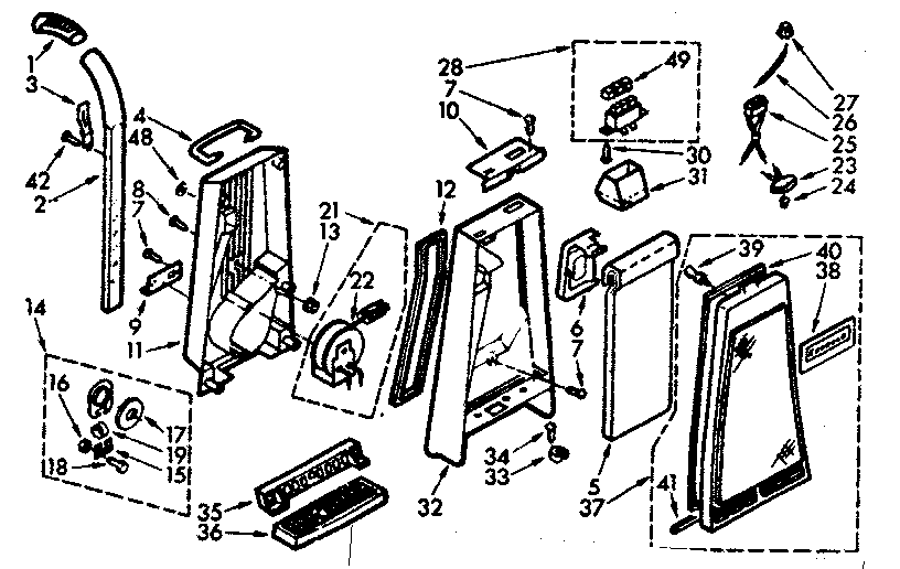 Handle and bag housing