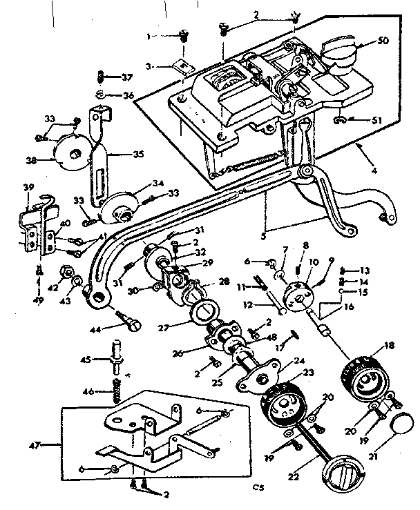 Geared cam assembly