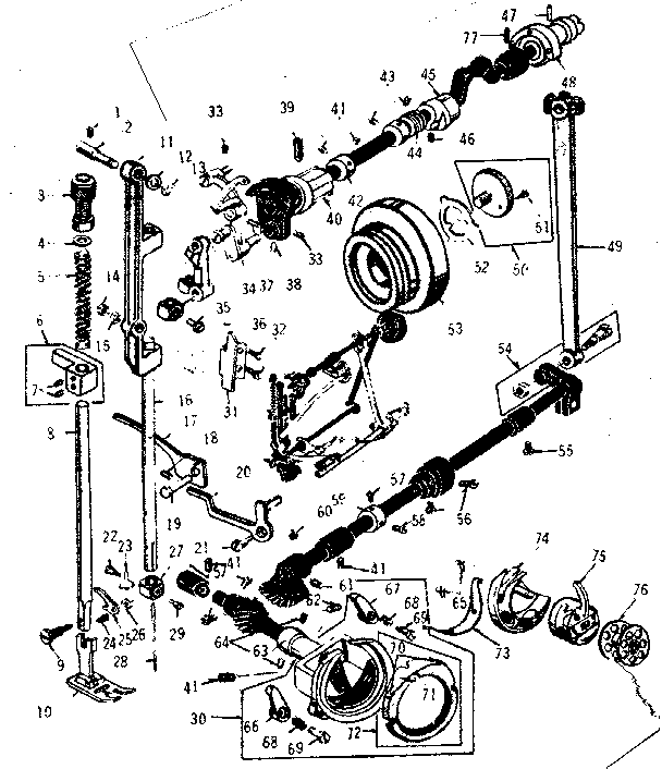 PRESSER BAR AND SHUTTLE ASSEMBLY