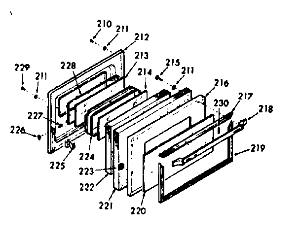 Oven door section