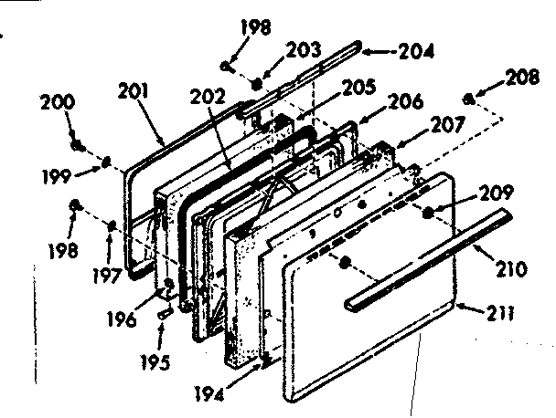 Oven door section