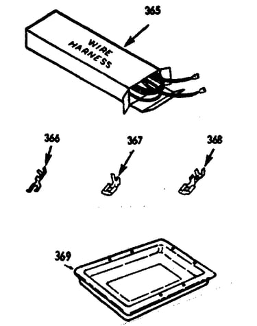 Wire harness and components and rotisserie pan
