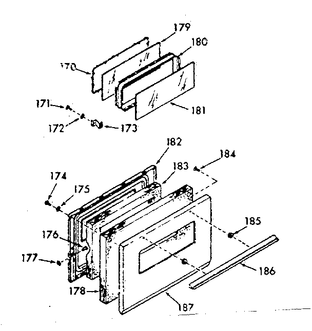 Oven door section