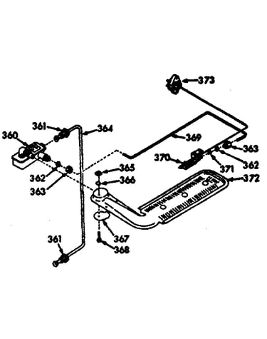 Upper oven burner section