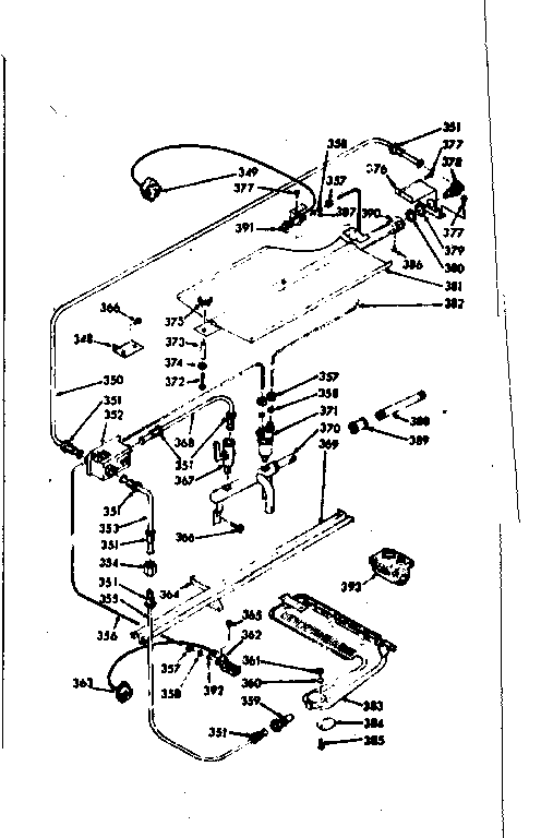 Upper & lower oven burner section