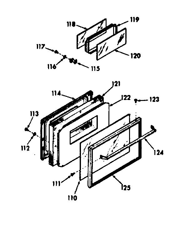 Lower oven door section