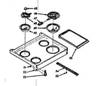 Kenmore 1039147212 main top section, pan & ring kit diagram