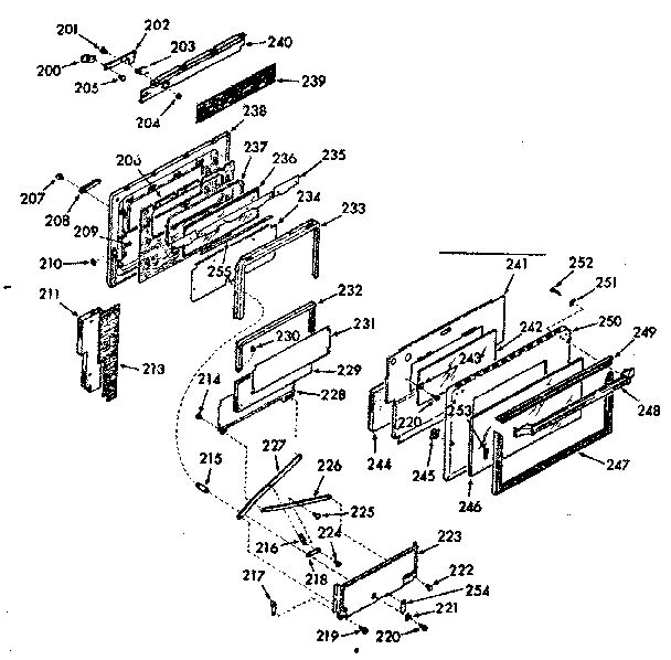 Oven door section