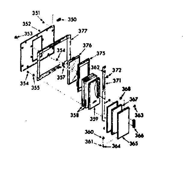 Upper oven door section
