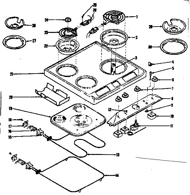 MAIN TOP AND OVEN UNITS