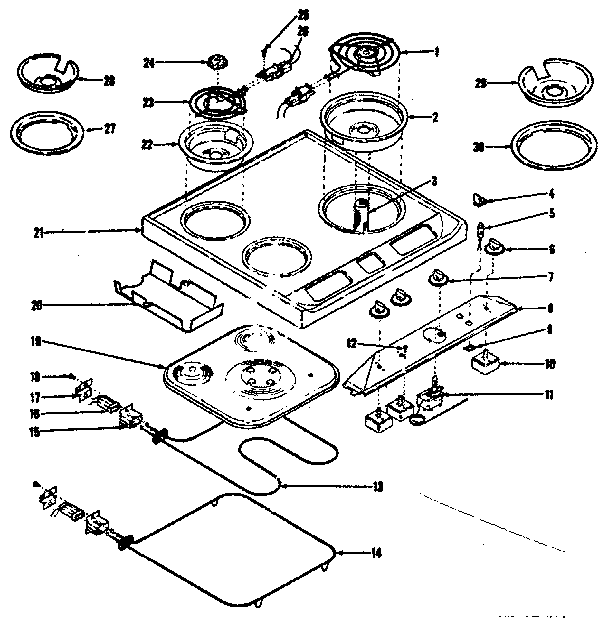 Main top and oven units