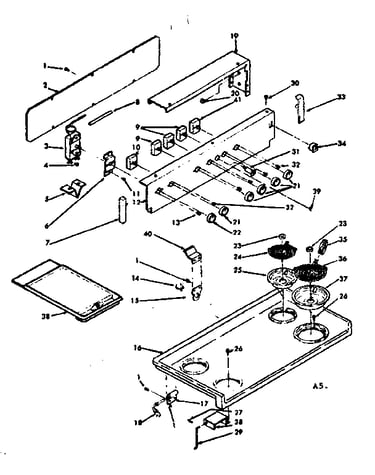 Backguard and cooktop assembly