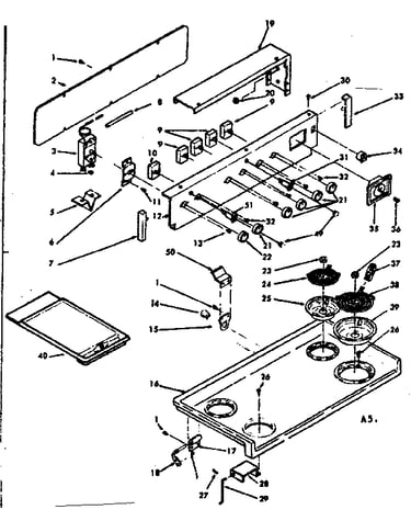 Backguard and cooktop assembly