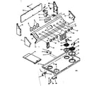 Kenmore 6286297310 backguard and cooktop assembly diagram