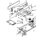 Kenmore 6286317340 backguard and cooktop assembly diagram