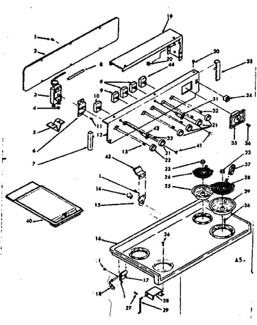 Backguard and cooktop assembly