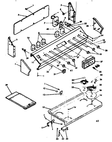 Backguard & cooktop assembly