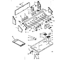 Kenmore 628932726 backguard and cooktop assembly diagram