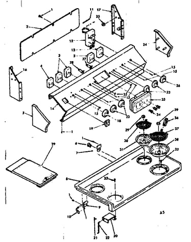 Backguard and cooktop assembly