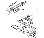 Kenmore 6476037240 backguard and main top section diagram