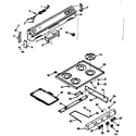 Kenmore 6476037260 backguard and main top section diagram