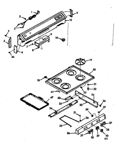 Backguard and main top section