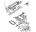 Kenmore 6476057260 backguard and main top section diagram
