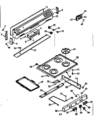 Backguard and main top section