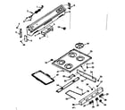 Kenmore 6476137260 backguard and main top section diagram