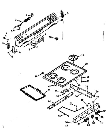 Backguard and main top section