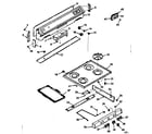 Kenmore 6476157240 backguard and main top section diagram