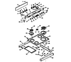 Kenmore 6476387310 backguard and main top section diagram