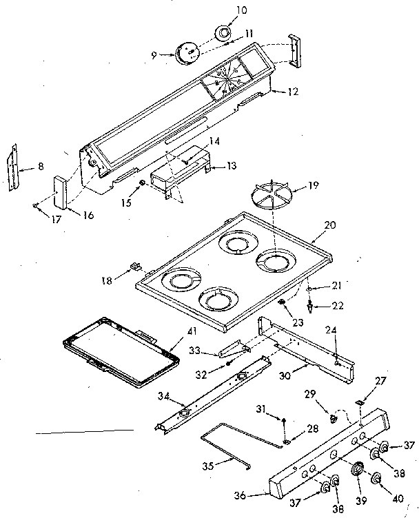 Backguard and main top section