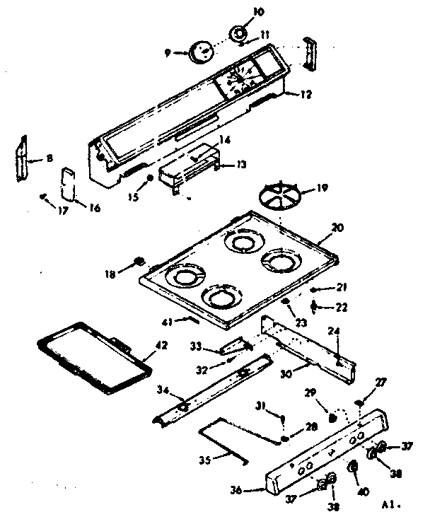Backguard and main top section
