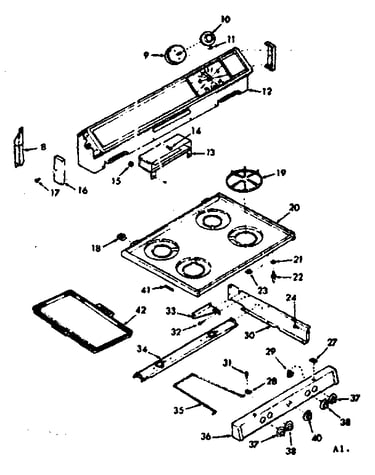 Backguard and main top section
