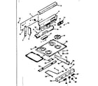 Kenmore 6477127310 backguard and main top section diagram
